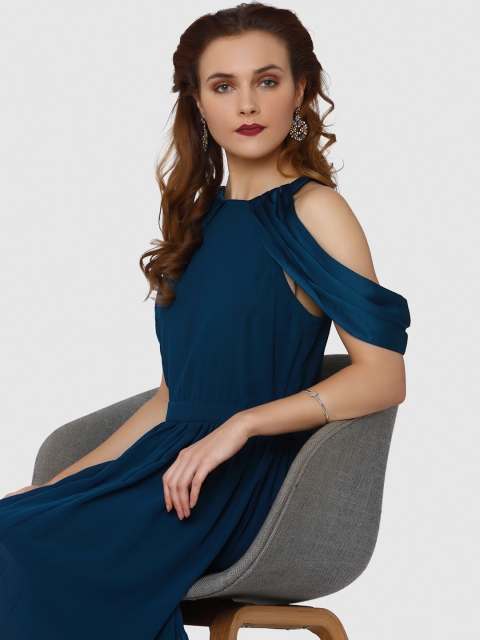 

Vero Moda Women Teal Blue Solid Maxi Dress