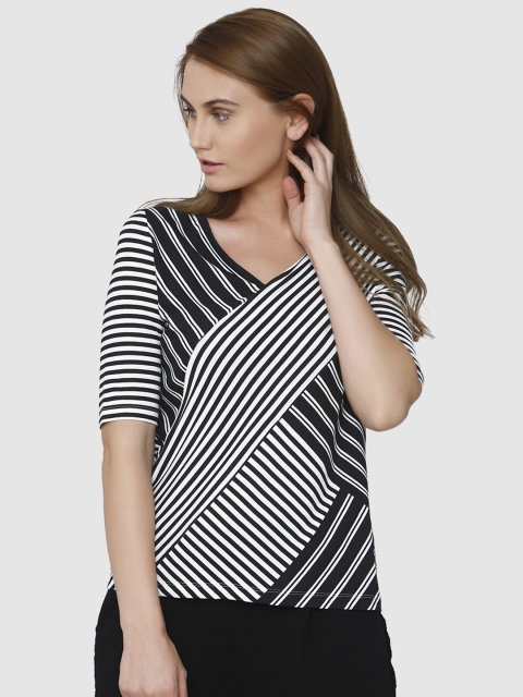 

Vero Moda Women Black & White Striped Top