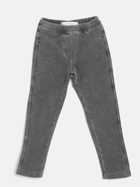 

Mango Kids Girls Grey Solid Jeggings