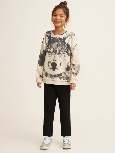 

Mango Kids Beige Printed Sweatshirt