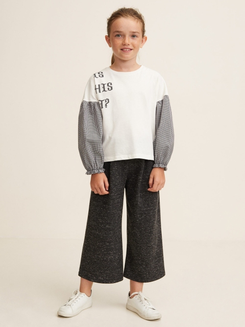 

Mango Kids Girls Charcoal Regular Fit Solid Culottes