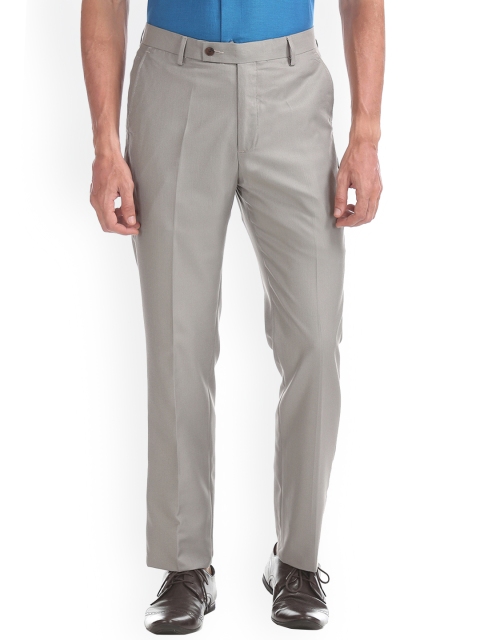 

Arrow Men Grey Tapered Fit Solid Formal Trousers