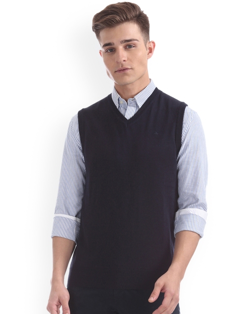 

Arrow Men Blue Solid Sweater Vest