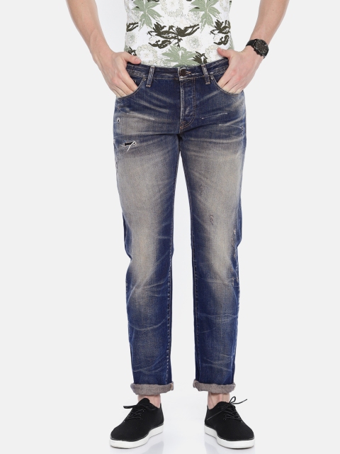 

Jack & Jones Men Blue Slim Fit Low-Rise Mildly Distressed Jeans