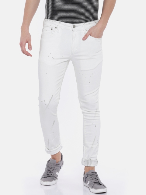 

Jack & Jones Men White Skinny Fit Low-Rise Clean Look Stretchable Jeans