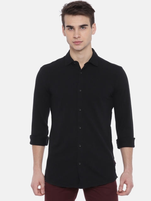 

Jack & Jones Men Black Slim Fit Solid Casual Shirt