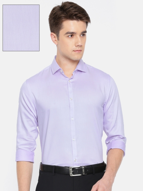 

Jack & Jones Men Lavender Slim Fit Self Design Formal Shirt