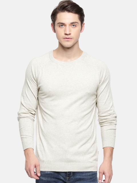 

Jack & Jones Men Beige Solid Pullover