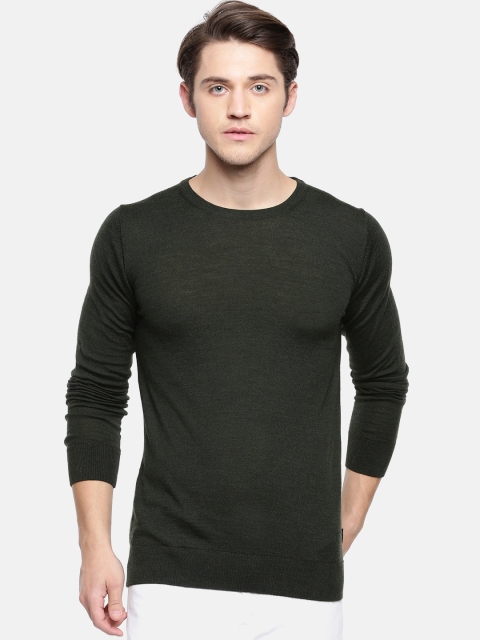 

Jack & Jones Men Green Solid Pullover