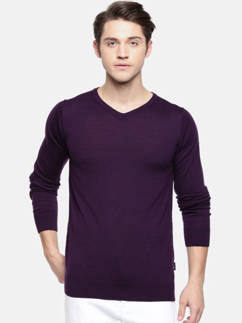 

Jack & Jones Men Purple Solid Pullover Sweater