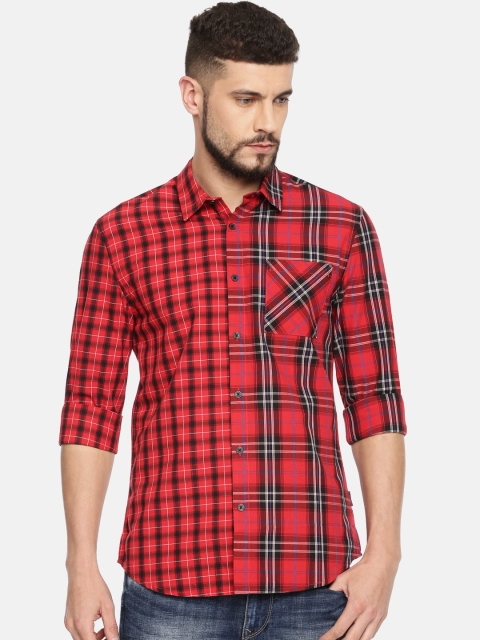 

Jack & Jones Men Red Slim Fit Checked Casual Shirt