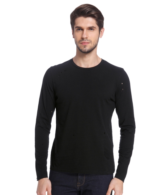 

Jack & Jones Men Black Solid Slim Fit Round Neck T-shirt