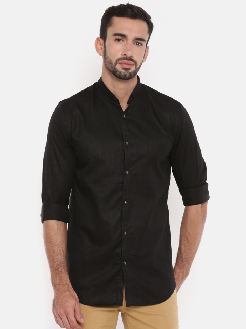 

Jack & Jones Men Black Slim Fit Solid Casual Shirt