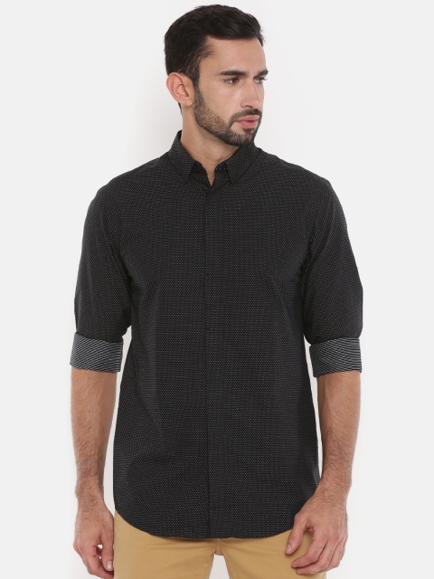 

Jack & Jones Men Black Slim Fit Printed Casual Shirt