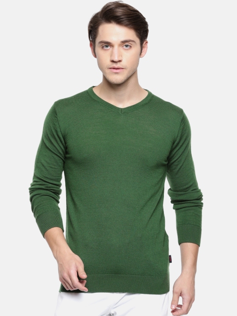 

Jack & Jones Men Green Solid Wool Pullover Sweater