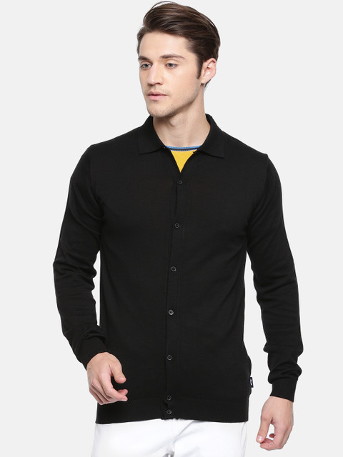 

Jack & Jones Men Black Solid Cardigan