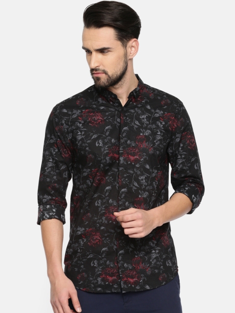 

Jack & Jones Men Black Slim Fit Printed Casual Shirt