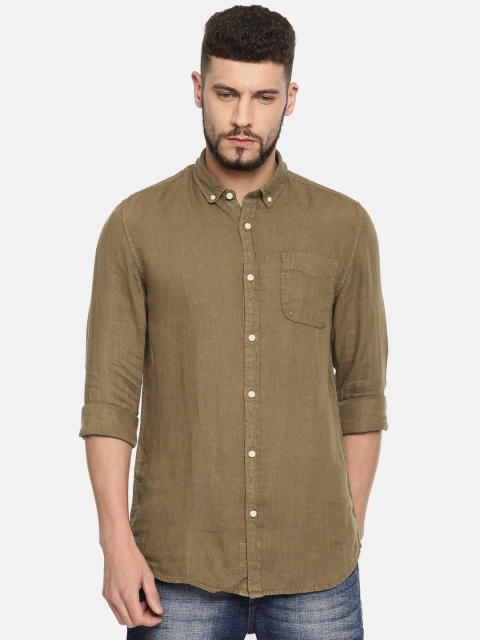 

Jack & Jones Men Brown Slim Fit Solid Casual Shirt