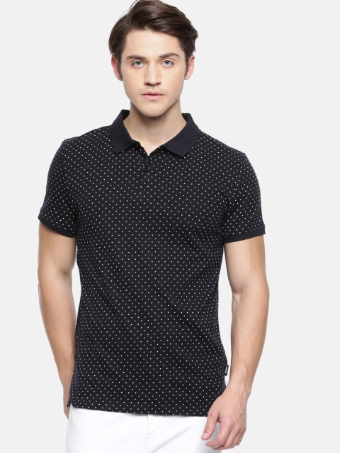 

Jack & Jones Men Black Printed Polo T-shirt