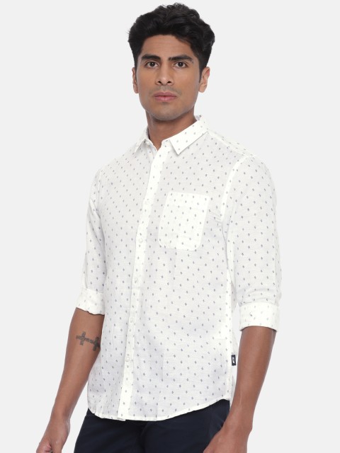 

Jack & Jones Men White Regular Fit Self Design Casual Shirt