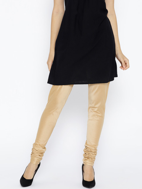 

Biba Women Golden Solid Churidar, Gold