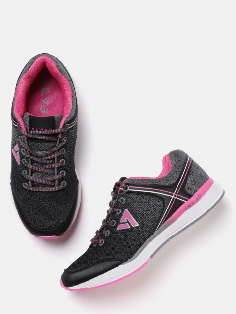 

SEVEN by MS Dhoni Women Charcoal Black Running Shoes