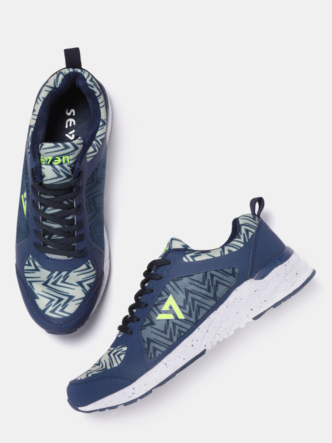 

SEVEN by MS Dhoni Men Blue Running Shoes