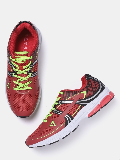 

SEVEN by MS Dhoni Men Red Running Shoes