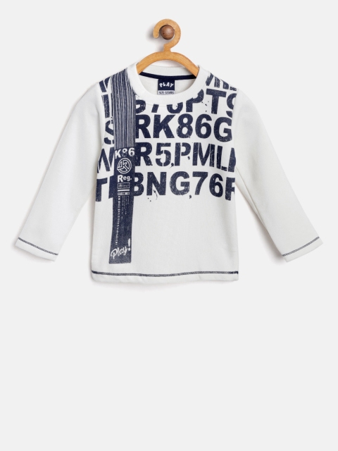 

Little Kangaroos Boys White Printed Sweatshirt