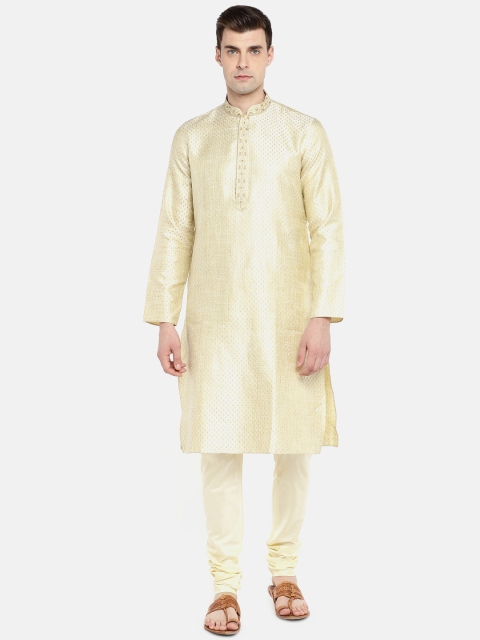 

Ethnicity Men Beige Printed Kurta with Churidar