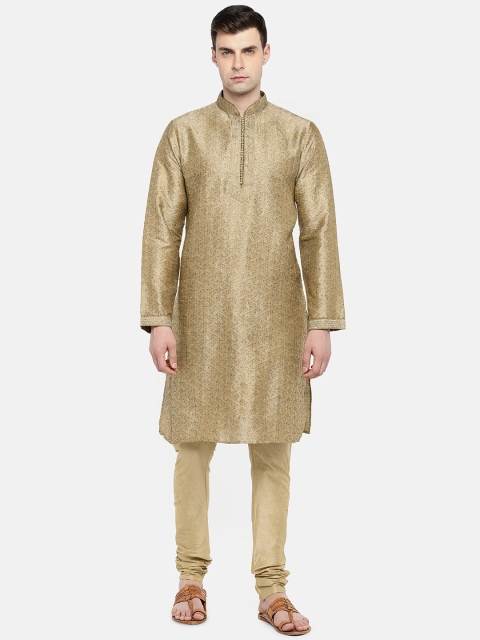 

Ethnicity Men Beige Printed Kurta with Churidar