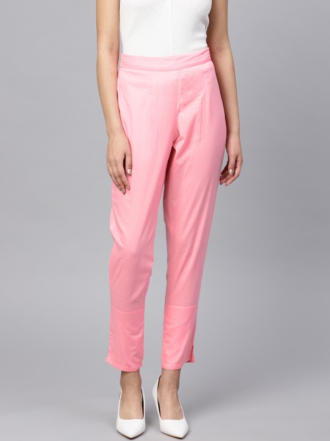 

Jaipur Kurti Women Pink Regular Fit Solid Trousers