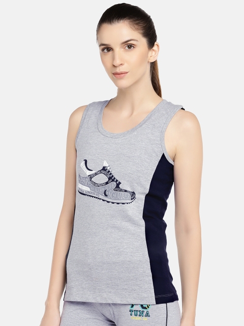 

Tuna London Women Grey Printed Top