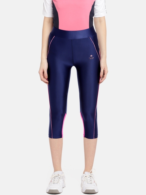 

Tuna London Women Navy Blue Solid Regular Fit Capris