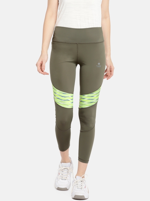 

Tuna London Women Olive Green Solid Tights