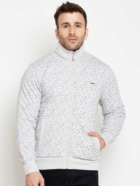 

Crimsoune Club Men Grey & White Printed Sweatshirt