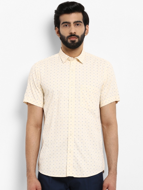 

ColorPlus Men Yellow Slim Fit Printed Casual Shirt