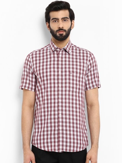 

ColorPlus Men Red & White Slim Fit Checked Casual Shirt