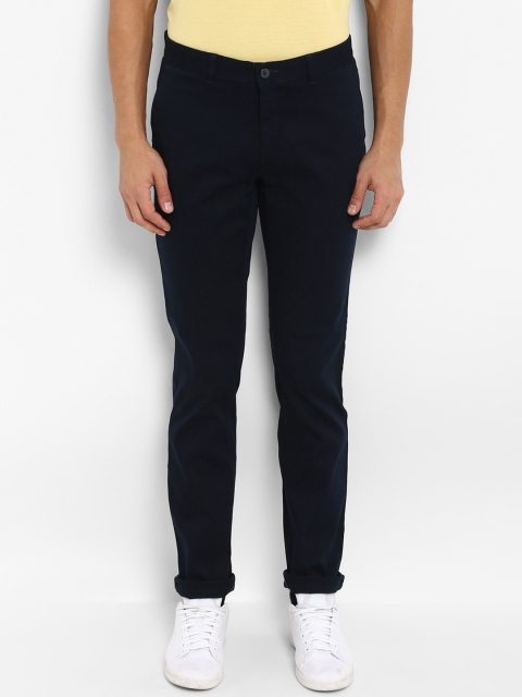 

ColorPlus Men Navy Blue Solid Regular Trousers