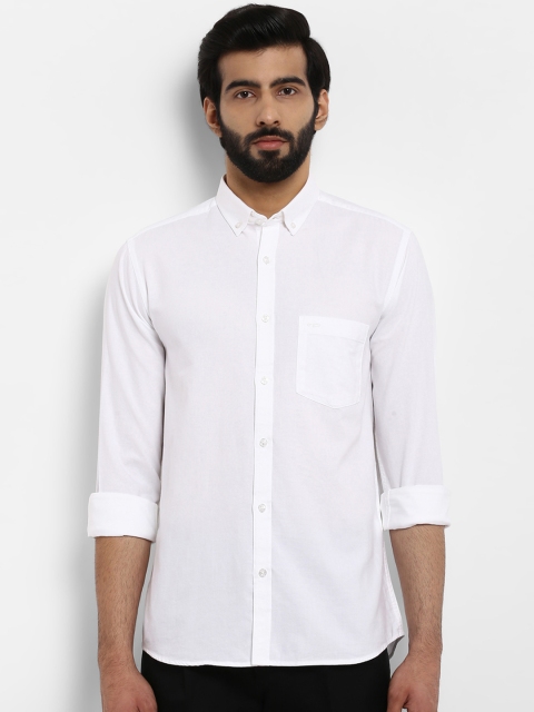

ColorPlus Men White Slim Fit Solid Casual Shirt
