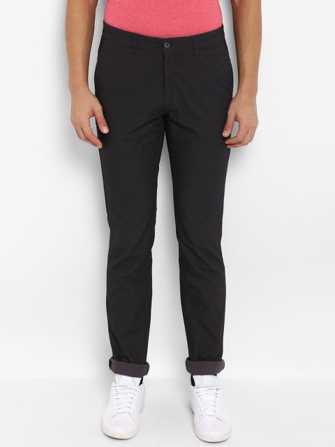 

ColorPlus Men Black Regular Fit Solid Regular Trousers