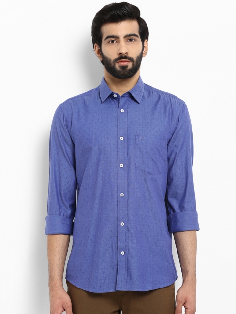 

ColorPlus Men Blue Slim Fit Self Design Casual Shirt