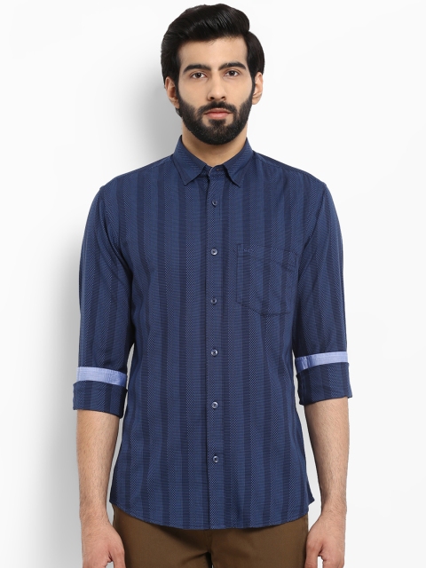 

ColorPlus Men Blue Slim Fit Striped Casual Shirt