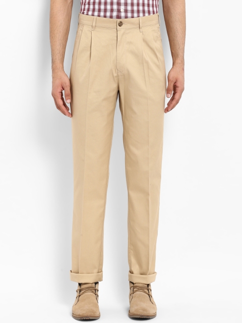

ColorPlus Men Beige Solid Regular Trousers