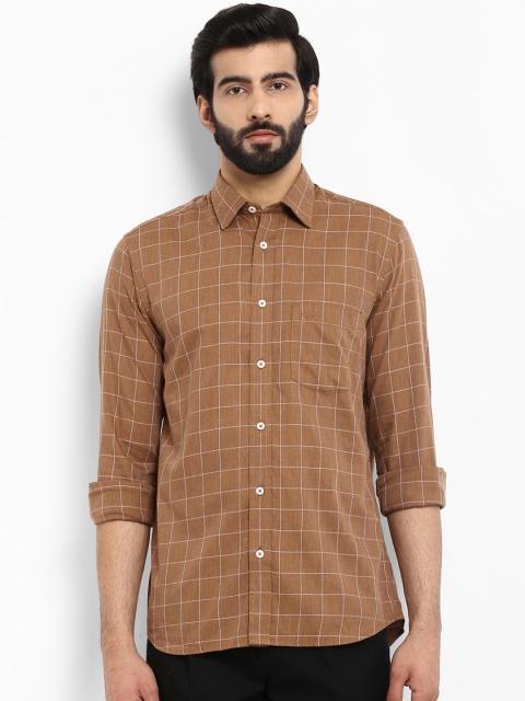 

ColorPlus Men Brown Slim Fit Checked Casual Shirt