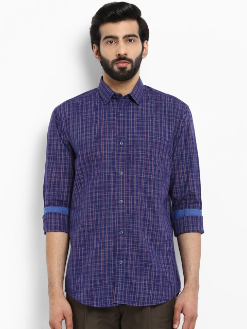 

ColorPlus Men Blue Slim Fit Checked Casual Shirt