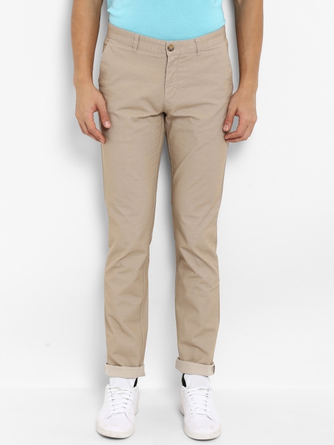

ColorPlus Men Beige Regular Fit Solid Regular Trousers