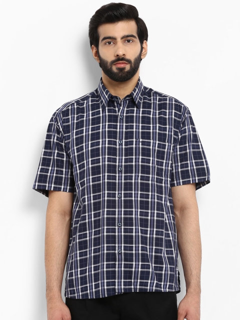 

ColorPlus Men Blue Regular Fit Checked Casual Shirt