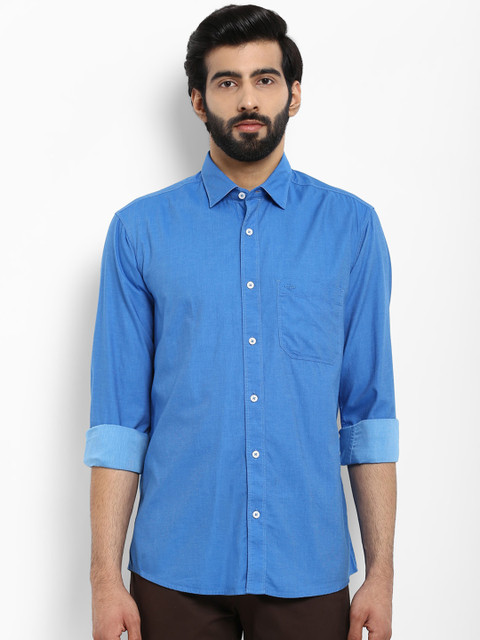 

ColorPlus Men Blue Regular Fit Solid Casual Shirt