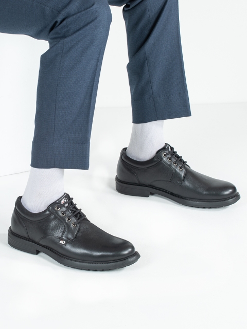 

ID Men Black Leather Derbys